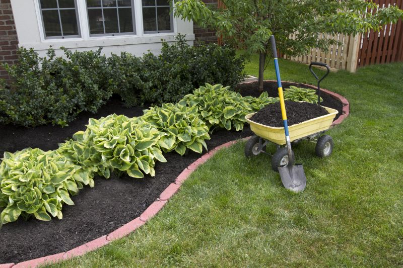 Garden Bed with Red Mulch